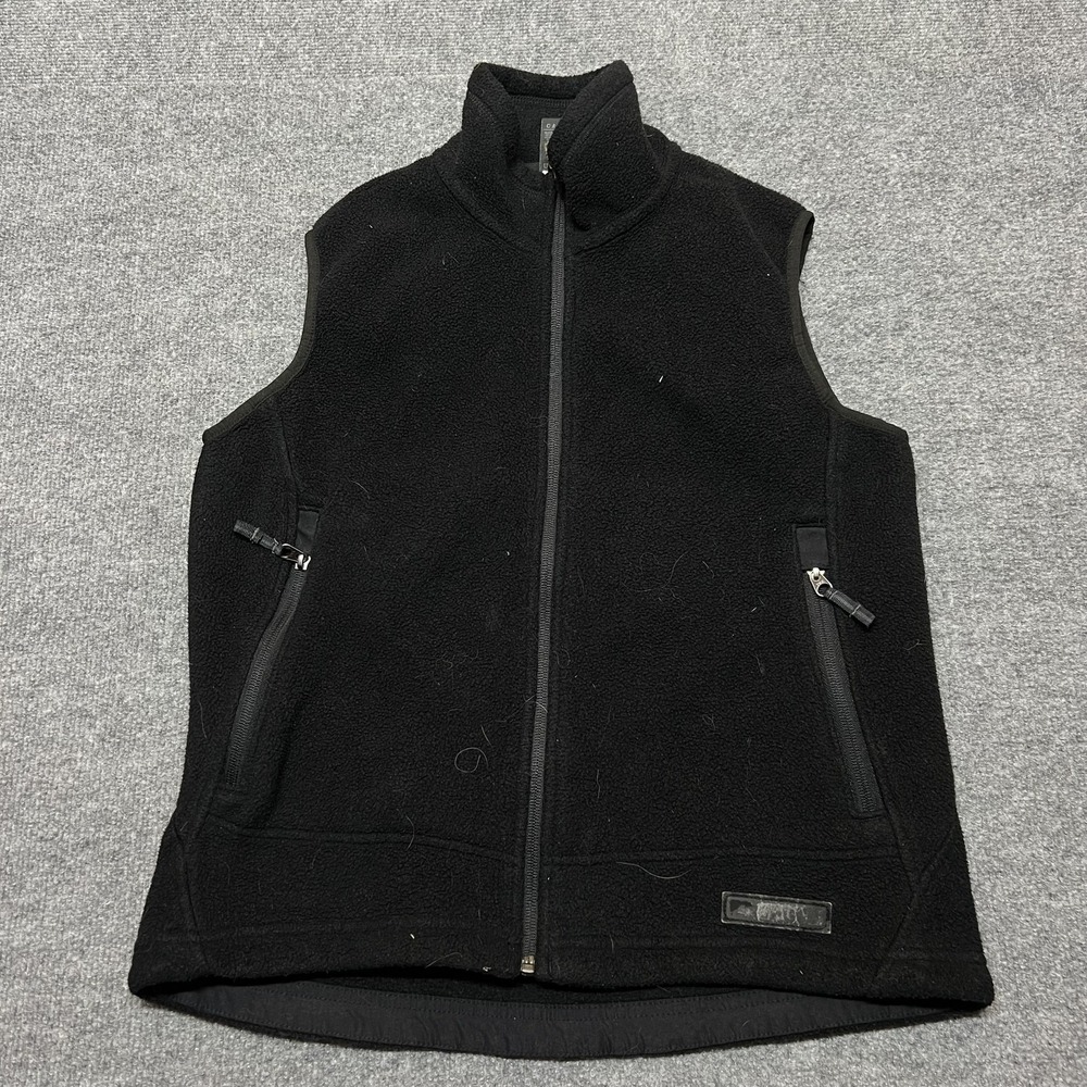 REI Vest Womens Medium Black Fleece Full Zip Pockets Outdoor Warm Lightweight